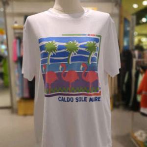 베네통  플라밍고 야자수 프린팅 티셔츠BATS03441