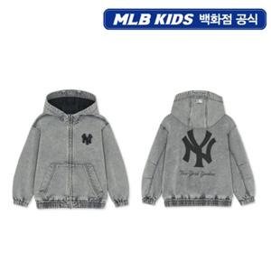 [MLB키즈PG] 베이직 져지데님 후드 집업 자켓 (7AHDB0461-50GRL)