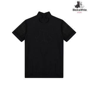 [블랙앤화이트] 여성 여름 메쉬 소매 블루종 반팔 9701LAKU_BLACK