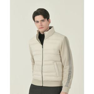 헤지스 골프 25FW ONLINE EXCLUSIVE 아이보리 남성 하이브리드 구스다운 점퍼 HUSW5D901I1