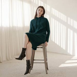 [요이츠] 소프트 후드 니트 롱 드레스_YF09WQWOP01