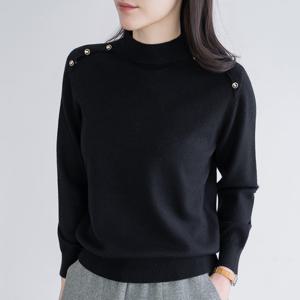 엄마옷 마담4060 모던베이직 블링버튼반목니트 데일리 여성 -ZKN2601020-