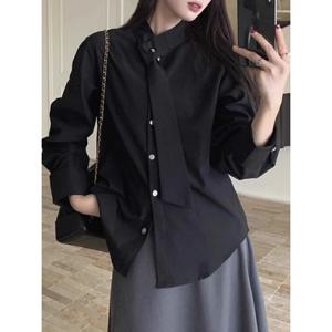 [베나프]롤업 타이 블라우스_FH1BL003