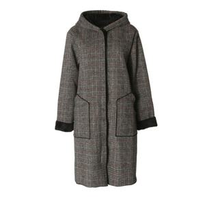 [몬테밀라노]체크후드 페이크퍼 안감 코트 MK412C1961A