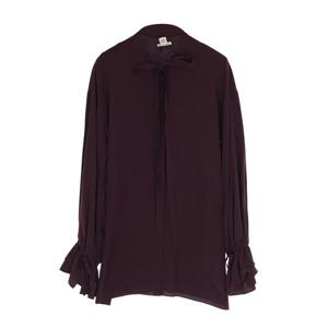 [엘러브] 에르메스 실크 리본 블라우스 34 버건디 6HA0011