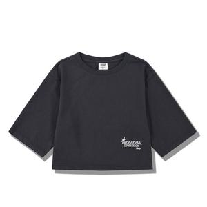 지프 루즈핏 7부 소매 여성 크롭 티셔츠 JQ1TSF020DG