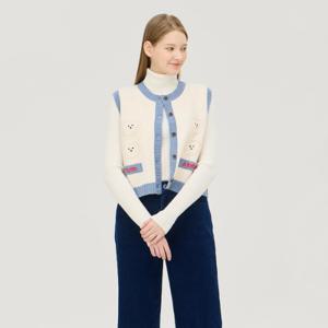 [베네통]배색 강아지 니트 베스트_BAKVA1611