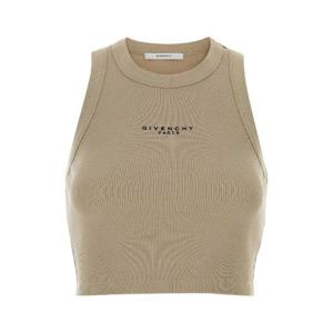 26SS Givenchy 베이지 stretch 코튼 crop 탑 BW70FNP7BR277 TP570784247