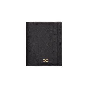 25 FW 페라가모 남성 블랙 간치니 윈도우 카드 지갑 252270M163002