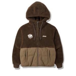 [지프]우븐 블록 후디 뽀글이 집업 재킷  브라운 (JQ4JPU261BR)