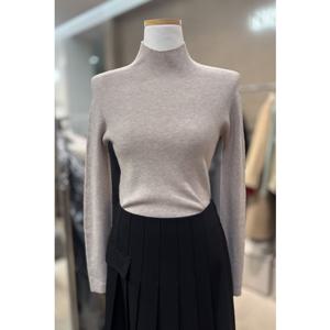 [나이스클랍] N254PWKC59 모크넥 리브드 니트 탑