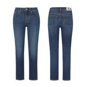 [캘빈클라인]여성 블루 슬림 스트레이트핏 약기모 데님팬츠_J218922-1A4