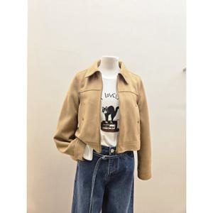 숲  (SCRLE32) 스웨이드 카라 집업 자켓