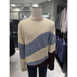 파렌하이트 세이브존03 파렌하이트 가을 겨울 배색 프린팅 라운드 풀오버 니트 FF-AQAHUCH8304-0