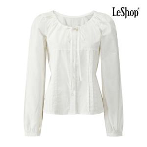 [르샵]스트링넥 핀턱 버튼 블라우스 BQ1BL006A
