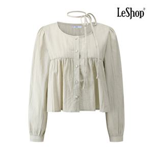 [르샵]리본넥 링클 버튼 블라우스 BQ1BL009A