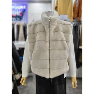 밸리걸 세이브존01 하이넥 페이크퍼 밍크 집업 베스트 824270