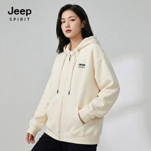 JEEP SPIRIT 공용 지프로고 후디 집업점퍼 아이보리 (JSFAJK21)
