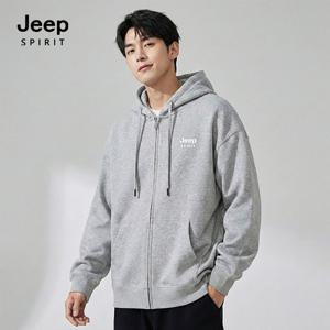 JEEP SPIRIT 공용 지프로고 후디 집업점퍼 멜란지그레이 (JSFAJK11)