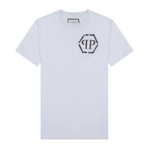 필립플레인 로고 프린트 크루넥 반팔 티셔츠 PAECMTK8098 PJY00