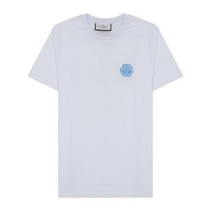 필립플레인 로고 패치 슬림핏 반팔 티셔츠 PAECMTK8109 PJY002N