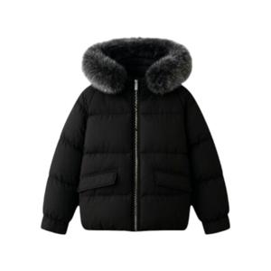 [엠씨]후드넥 퍼 탈부착 패딩 점퍼 M54D080A