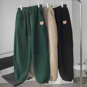 나야홍 / 빅사이즈바지 X022L601 곰돌이패치뽀글팬츠 GB