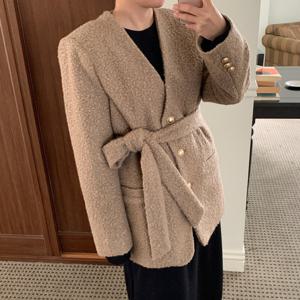 나야홍 / 빅사이즈 601 뽀글이끈타이누빔자켓 DMOX035