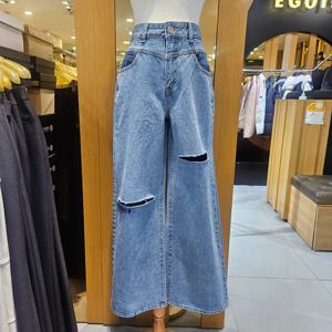 [에고이스트]자수포인트언발슬릿와이드데님팬츠/ES1DP761_BP