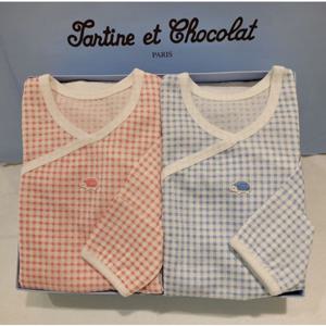 쇼콜라 엘체크배냇슈트2종세트 (TNOMNG03U2)사계절쌍둥이임신출산선물