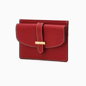 [헤지스ACC] 레드 음각로고 소가죽 카드지갑 HIHO6E276R2