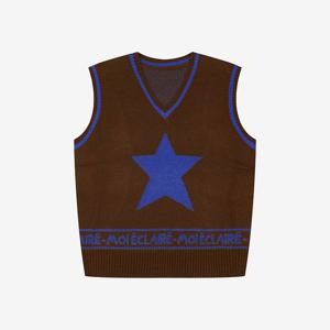 [씨]별 라인 배색 니트 베스트 SLVCX2960