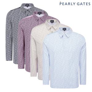 파리게이츠  남성 스마일 로고 패턴 카라 긴팔 티셔츠 511F1TO202 BJ