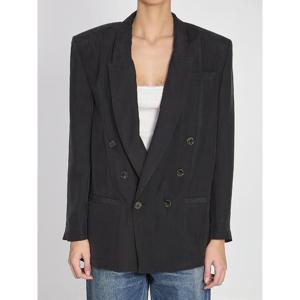 26SS 생로랑 Giacca in seta habutai 851026Y6J781000 TP570838381