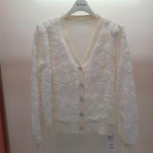 Latium HC06 봄느낌 입체장미 앞오픈 퀴노아 브이넥 가디건 T2613cd08I