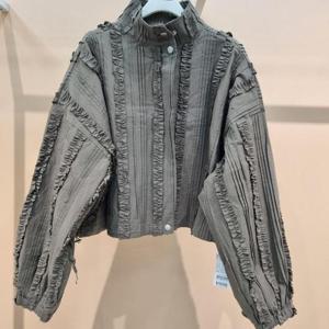 라티움 HC34 봄간절기 팔뚝편한 루즈핏 숏짧은하이넥프릴집업점퍼 T2613jp01