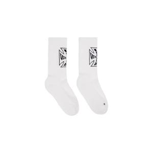 25 FW 베트멍 남성 화이트 바이커 크로스 로고 양말 261669M220001