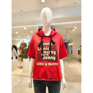 [르니앤맥코이]레터링 데미지 후드티셔츠 MN05TS071FJY