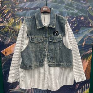 [르니앤맥코이]청조끼레이어드스트라이프셔츠MN04BL009_IC