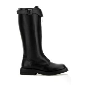 26SS 알렉산더 맥퀸 블랙 레더 Countryside 부츠 852025WHAE31000 TP570866678