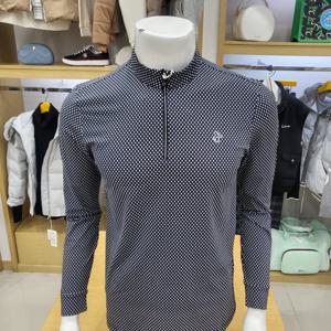 [루이까스텔]남성 도트무늬 반집업 티셔츠 7MOTS308B