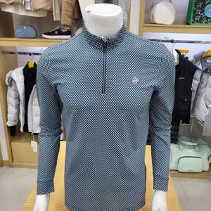 [루이까스텔]남성 도트무늬 반집업 티셔츠 7MOTS308X