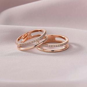 여자 로즈골드 써지컬반지 더블반지 큐빅링 패션반지