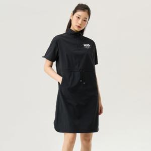 르꼬끄 여성 스트레치 우븐 루즈핏 원피스 QQ122OOP29_BLK