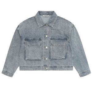 [소이]25S1552 주니어 봄가을 아웃포켓 크롭 블루진 쟈켓_US