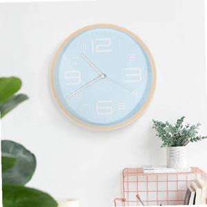 자연을 담은 우드 프레임 인테리어 스카이블루 벽시계