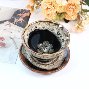 [박씨상방] 천목호피무늬잔&받침세트