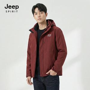 JEEP SPIRIT 공용 에센셜 기능성 윈드브레이커 버건디 (JSFAJK426)