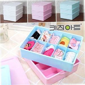 키친아트 플라스틱 속옷정리함 3종세트 수납함 보관함