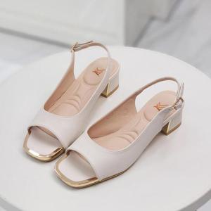 머랭고 세이브존08 소가죽 오픈토 슬링백샌들 4cm M23M02LHU